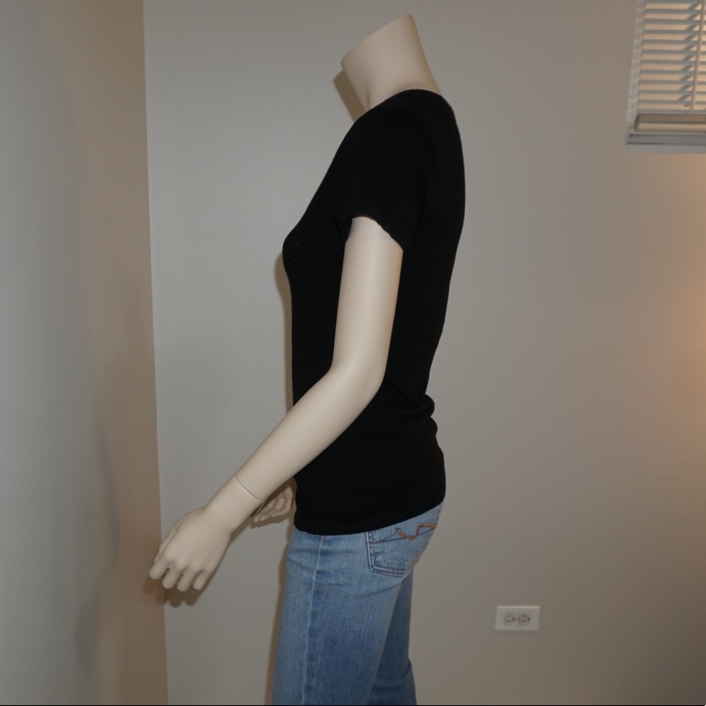 Bozzolo V-Neck Rhinestone Tee - Picture 7 of 10